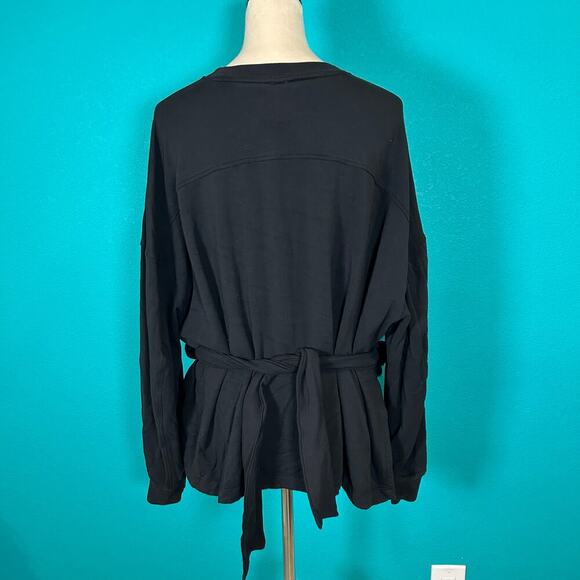 Lululemon Bound to Bliss Pullover Sweatshirt Black Gathered Oversized Size M/L - Picture 3 of 5